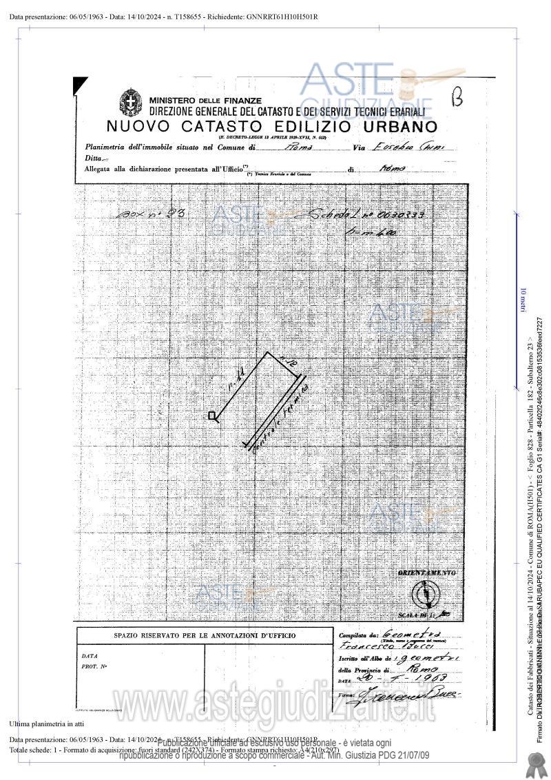 Planimetria del bene