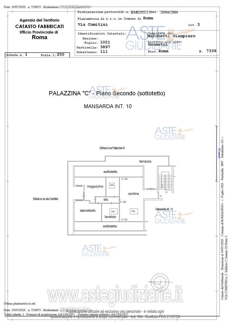 Planimetria del bene