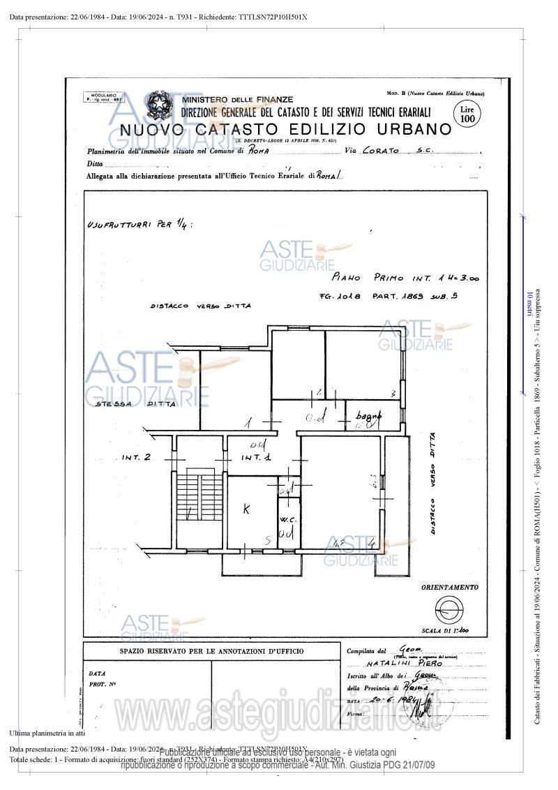 Planimetria del bene