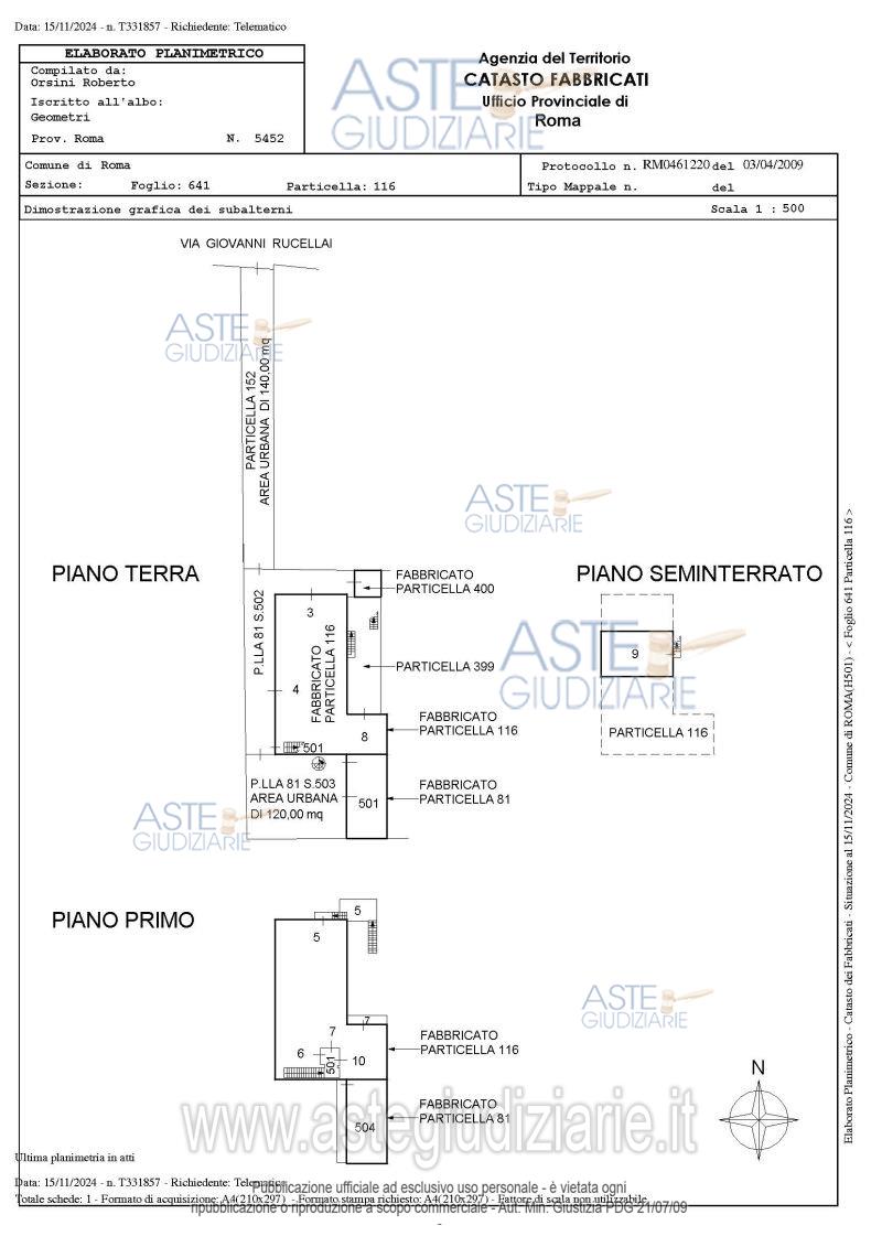 Planimetria del bene