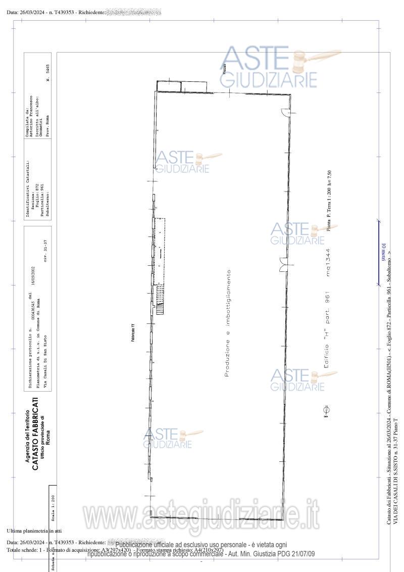 Planimetria del bene