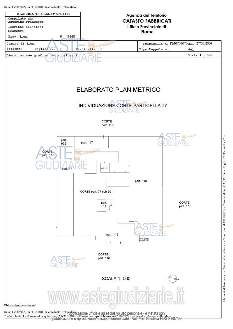 Planimetria del bene