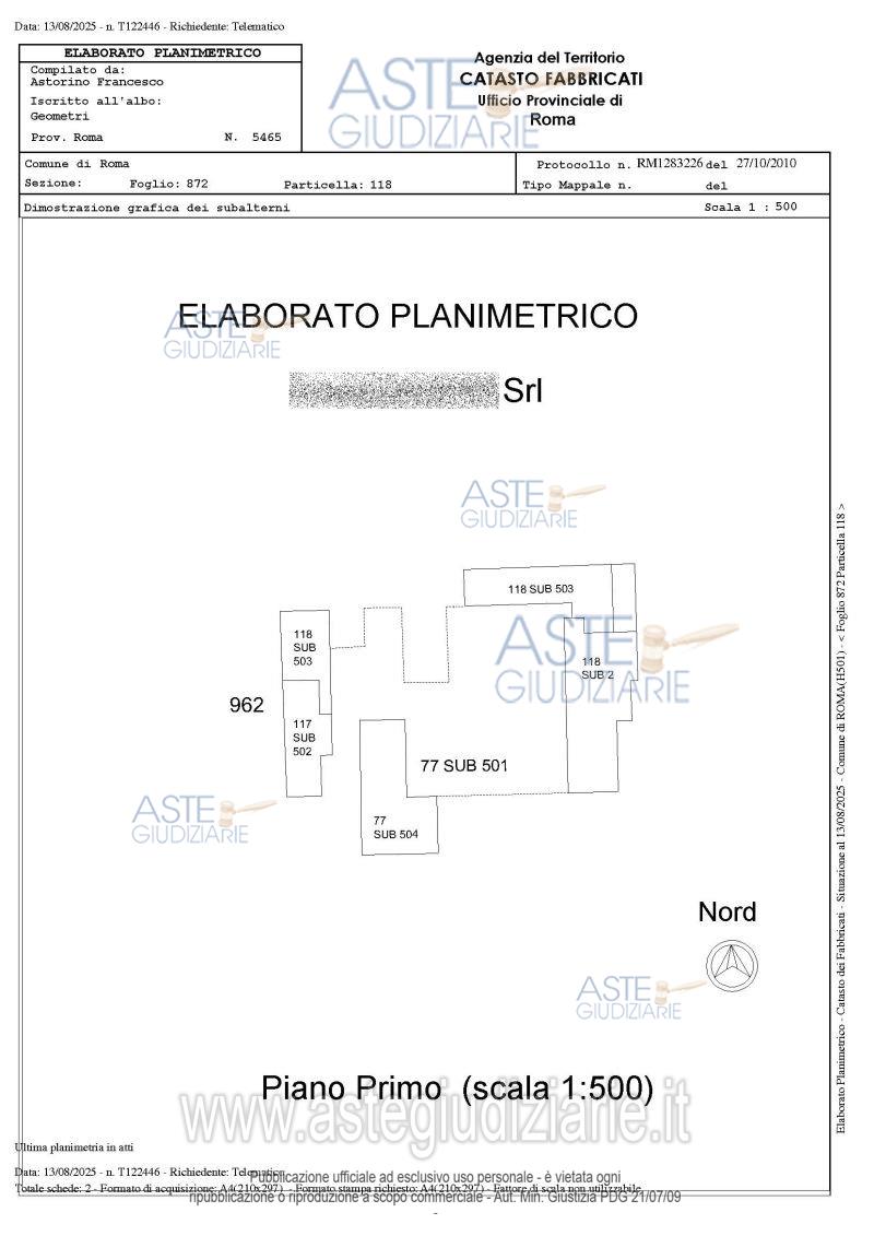 Planimetria del bene