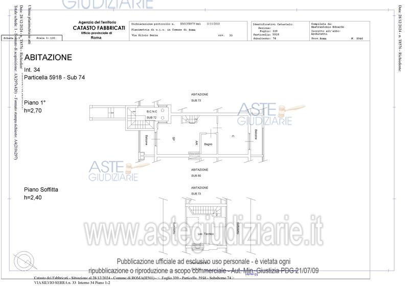 Planimetria del bene