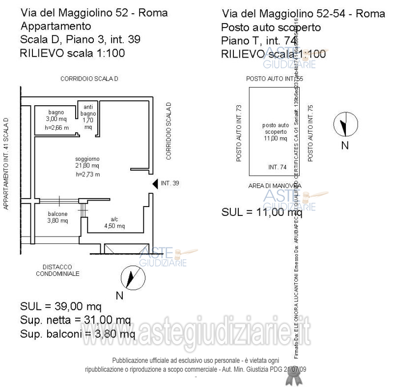 Planimetria del bene