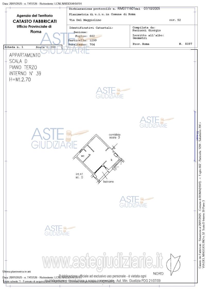 Planimetria del bene