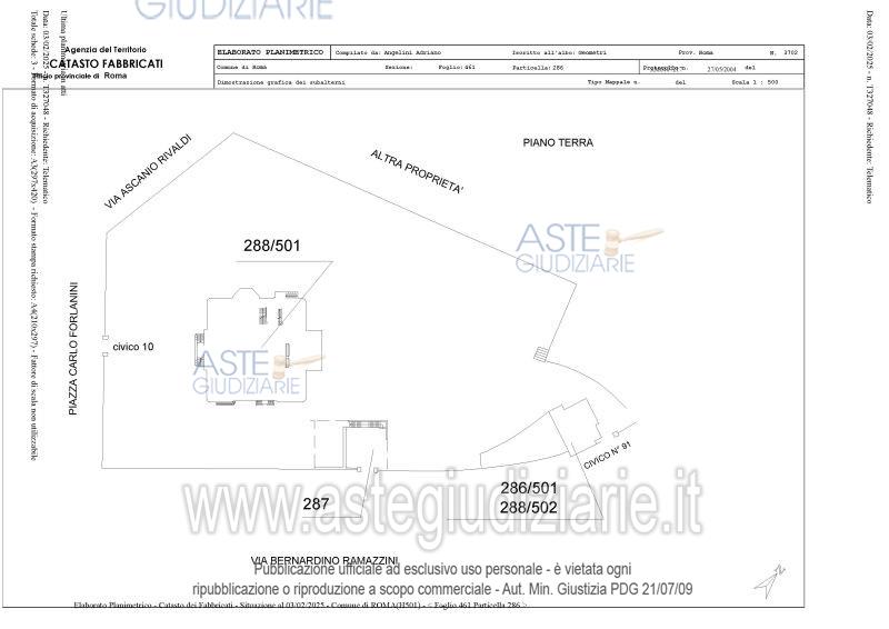 Planimetria del bene