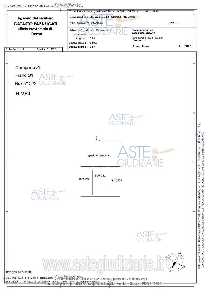 Planimetria del bene