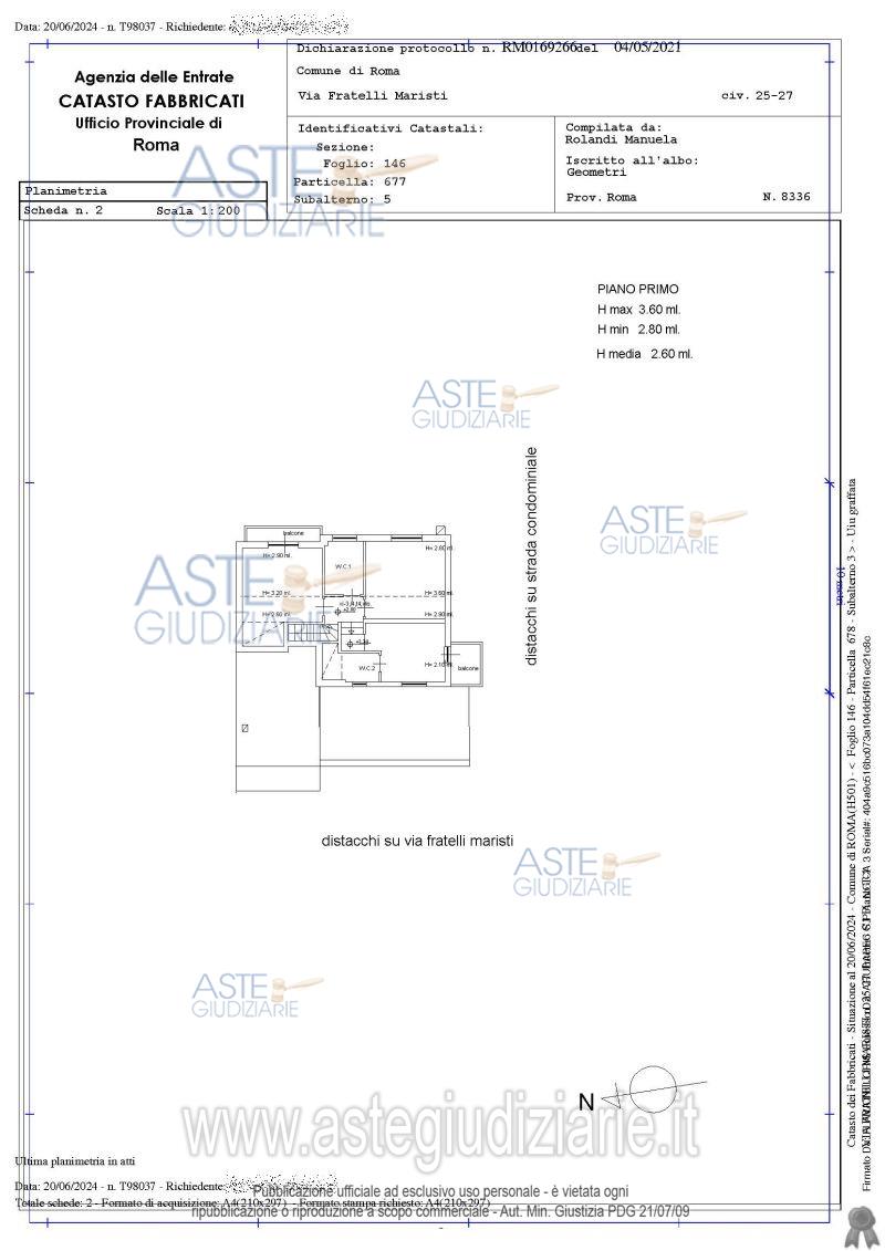 Planimetria del bene