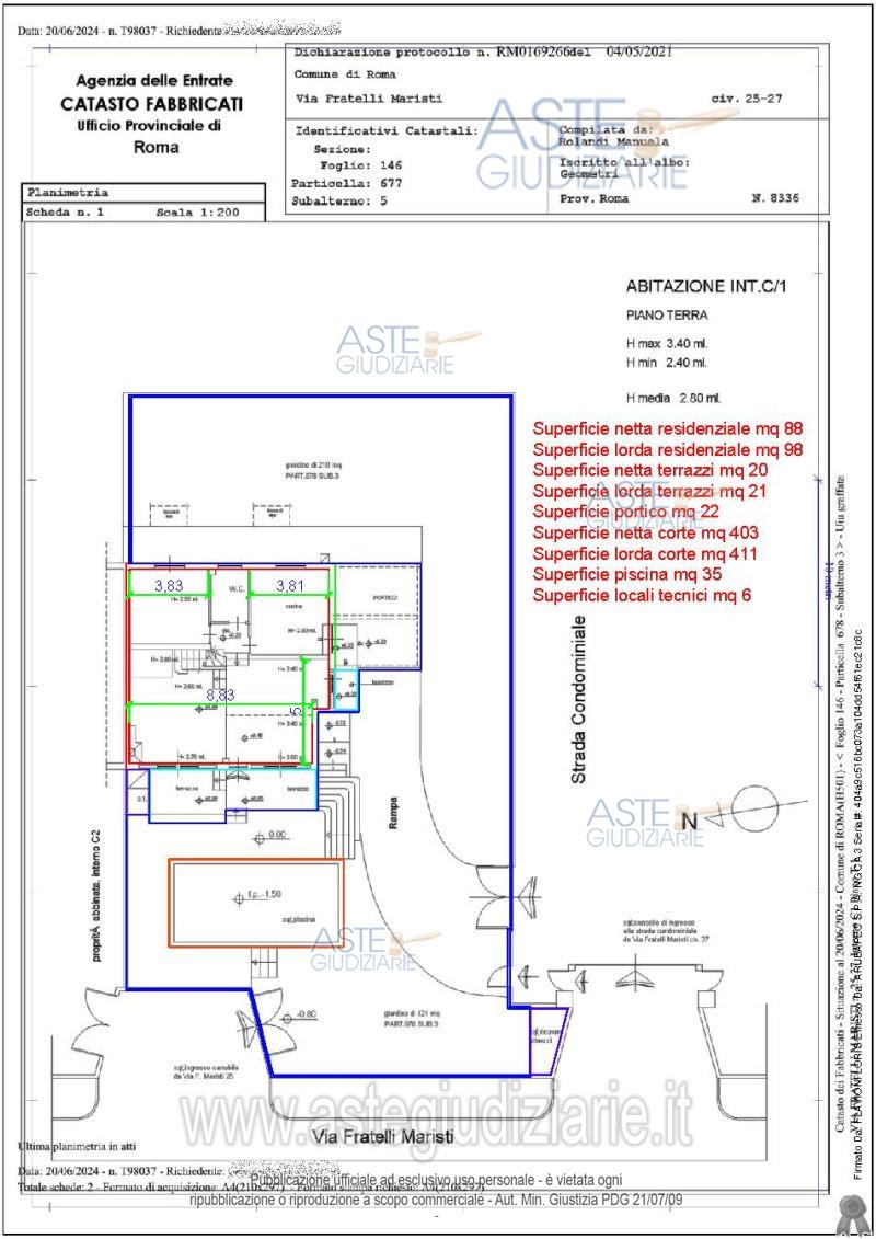 Planimetria del bene