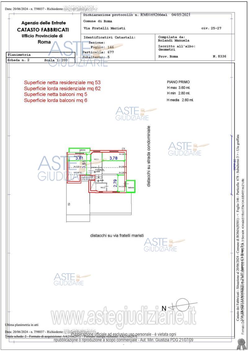 Planimetria del bene
