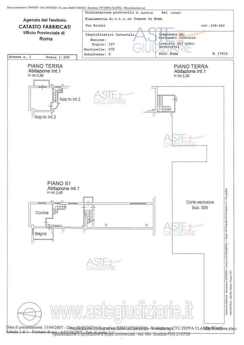 Planimetria del bene