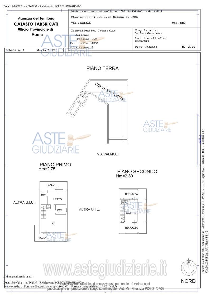 Planimetria del bene