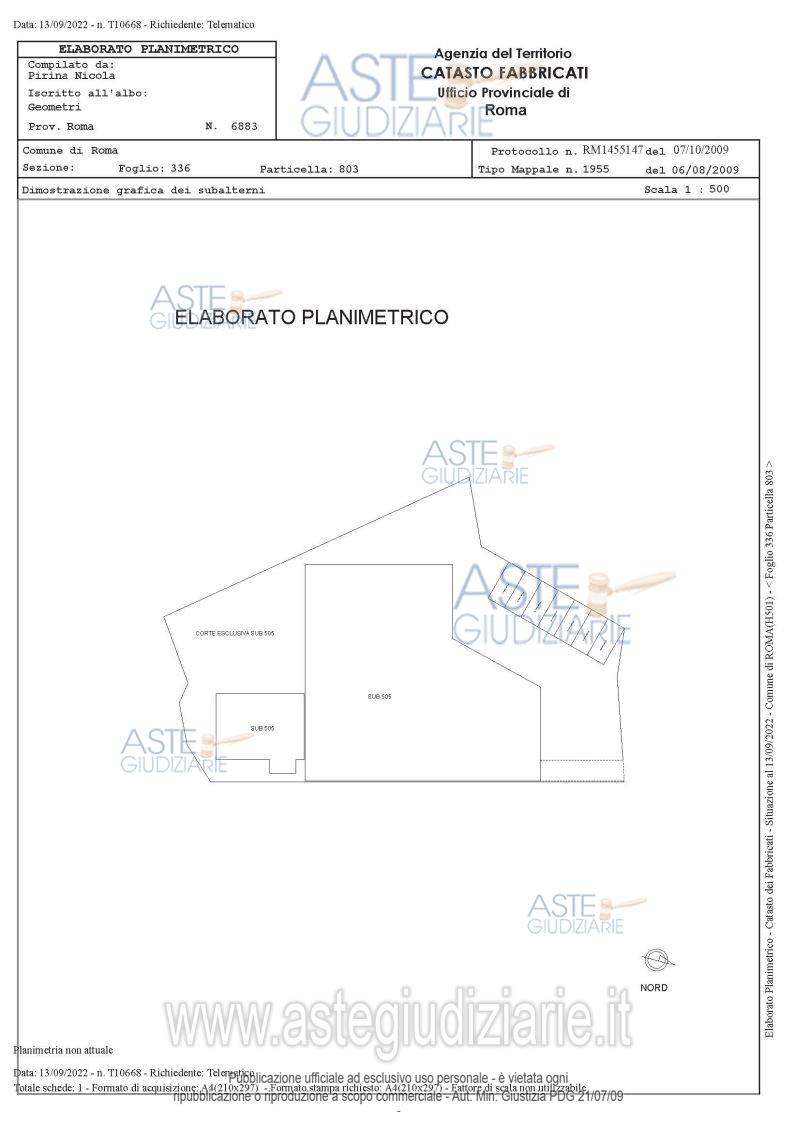 Planimetria del bene