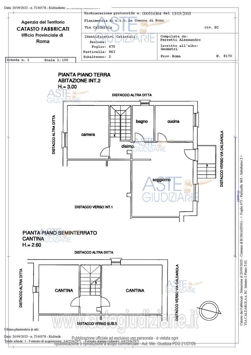 Planimetria del bene