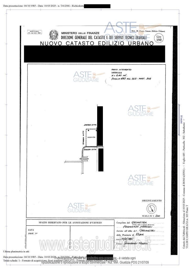 Planimetria del bene