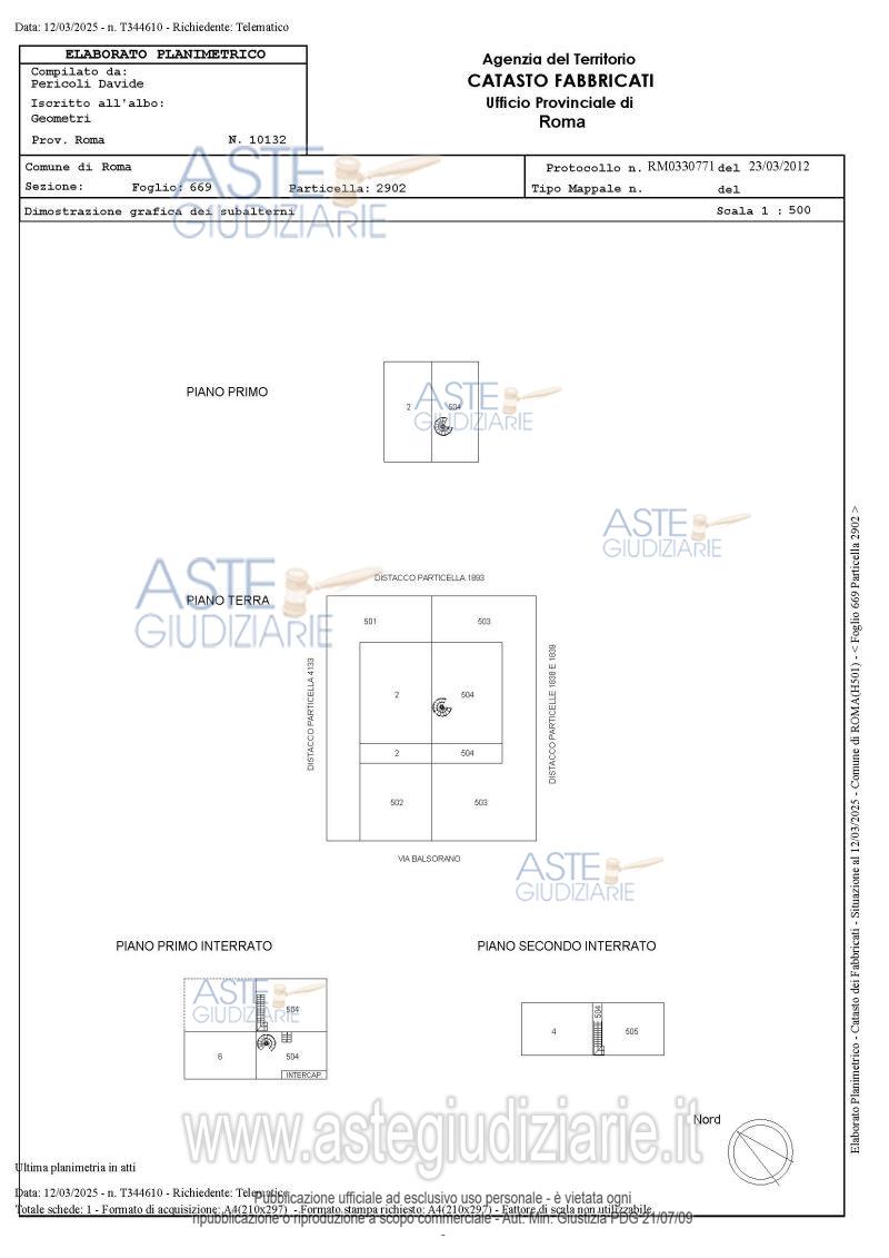Planimetria del bene