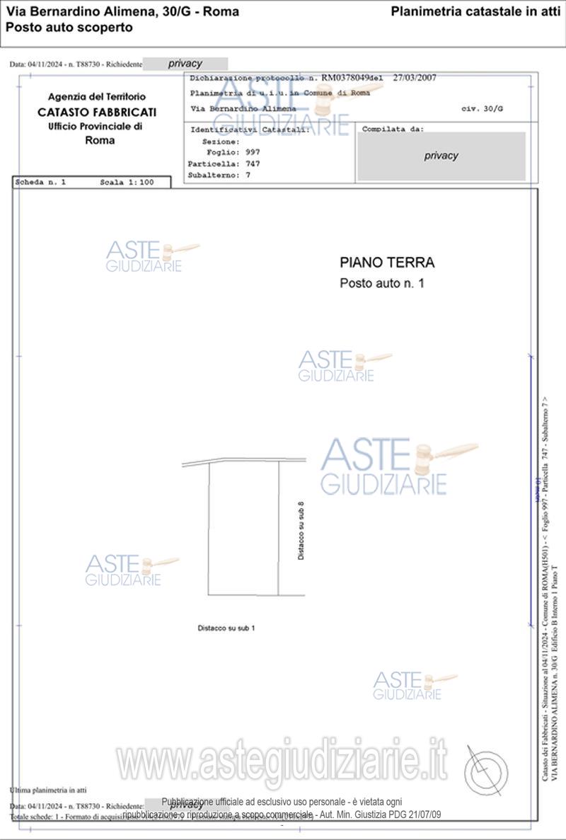 Planimetria del bene