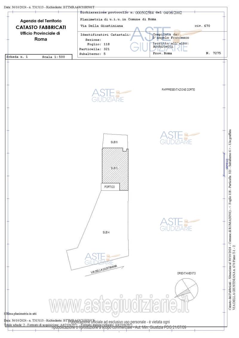 Planimetria del bene