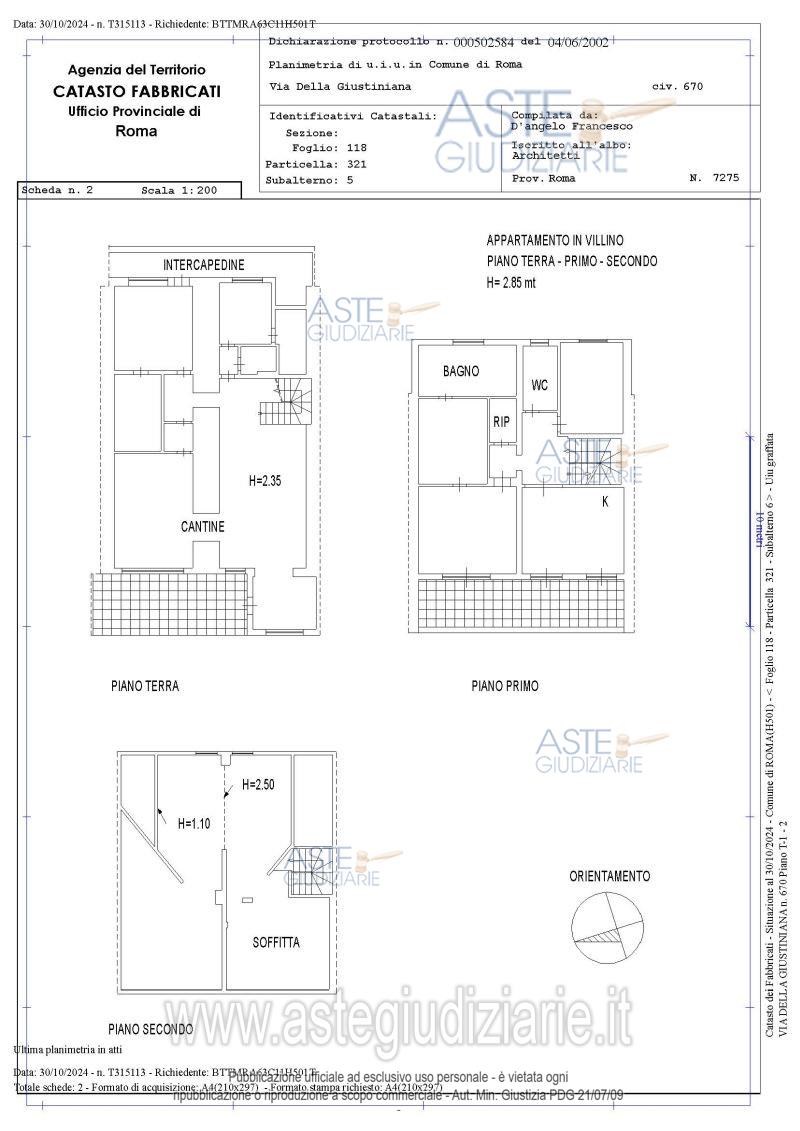 Planimetria del bene