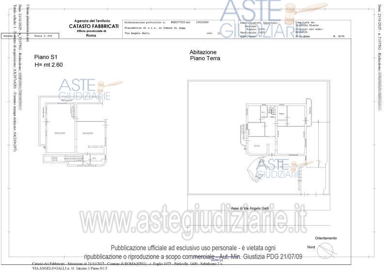 Planimetria del bene