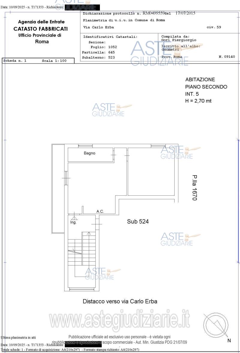 Planimetria del bene