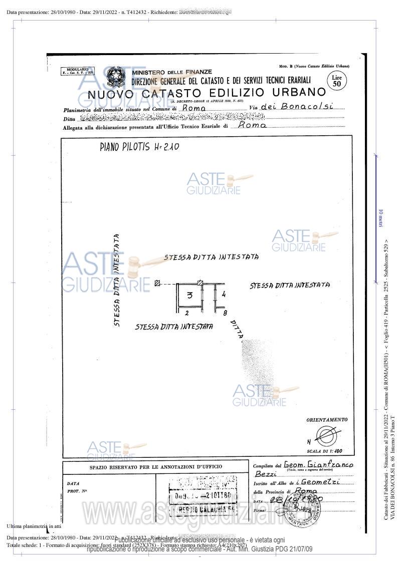 Planimetria del bene