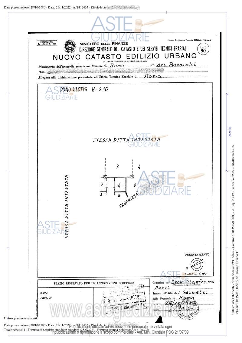 Planimetria del bene