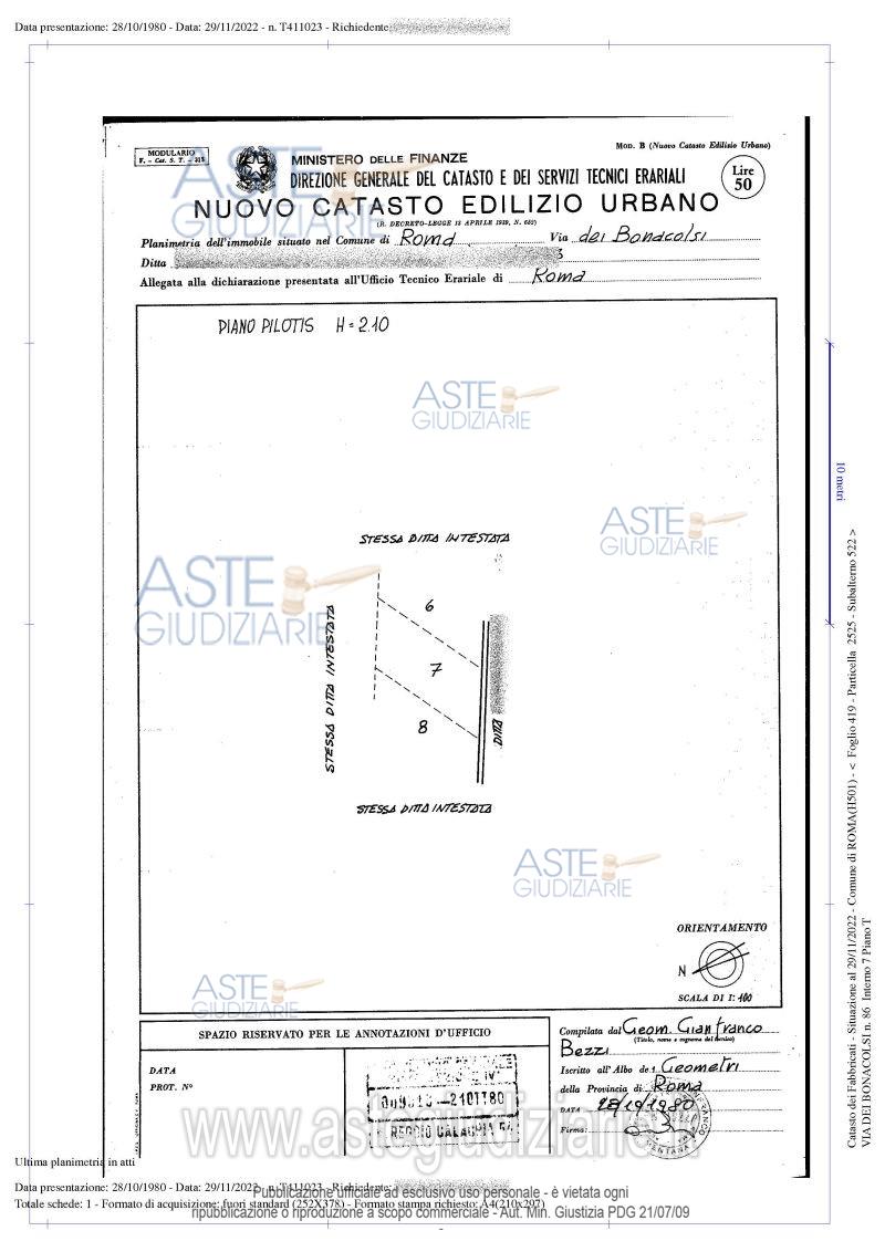 Planimetria del bene