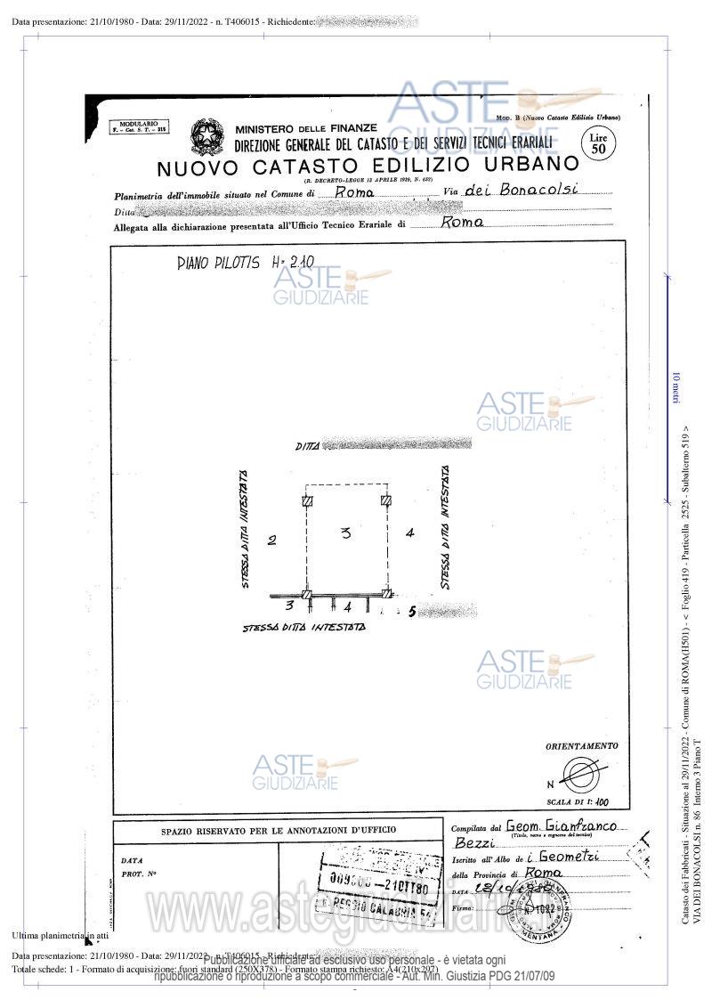 Planimetria del bene