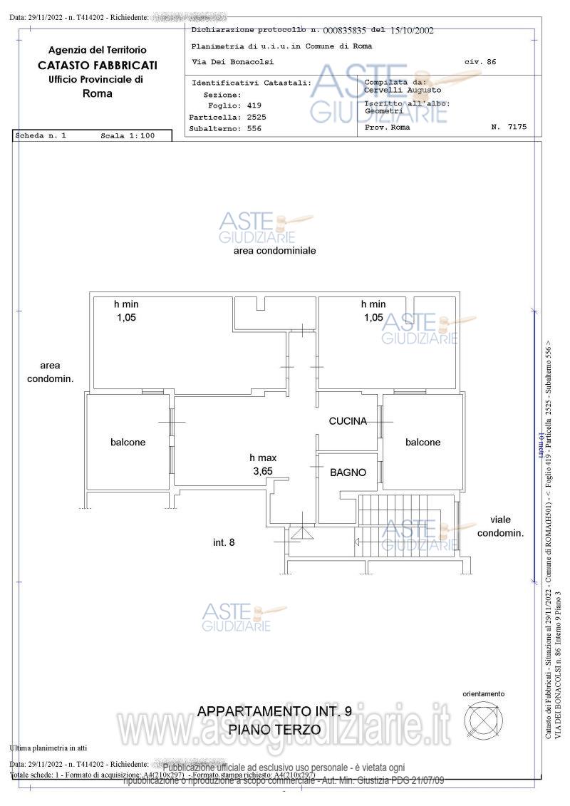 Planimetria del bene