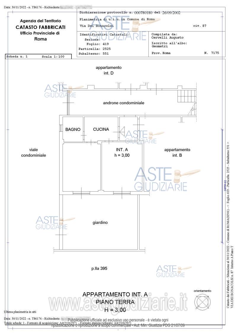 Planimetria del bene