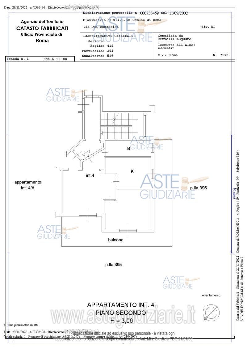 Planimetria del bene