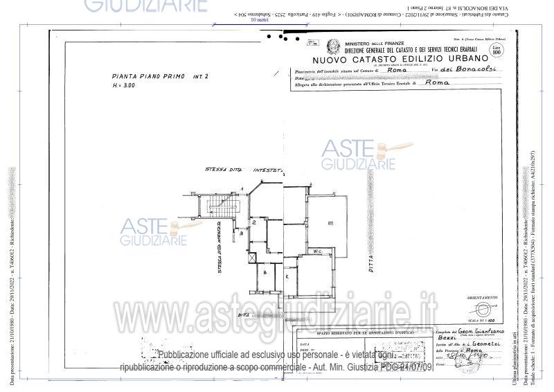 Planimetria del bene