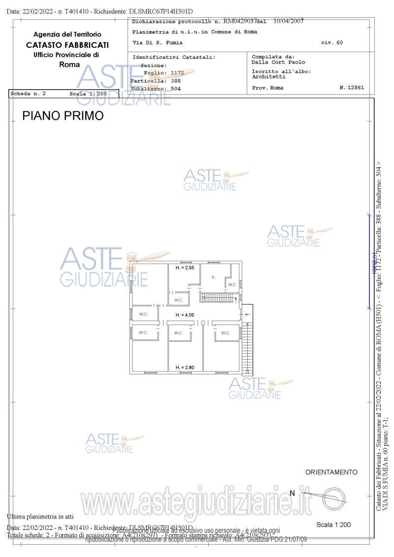 Planimetria del bene