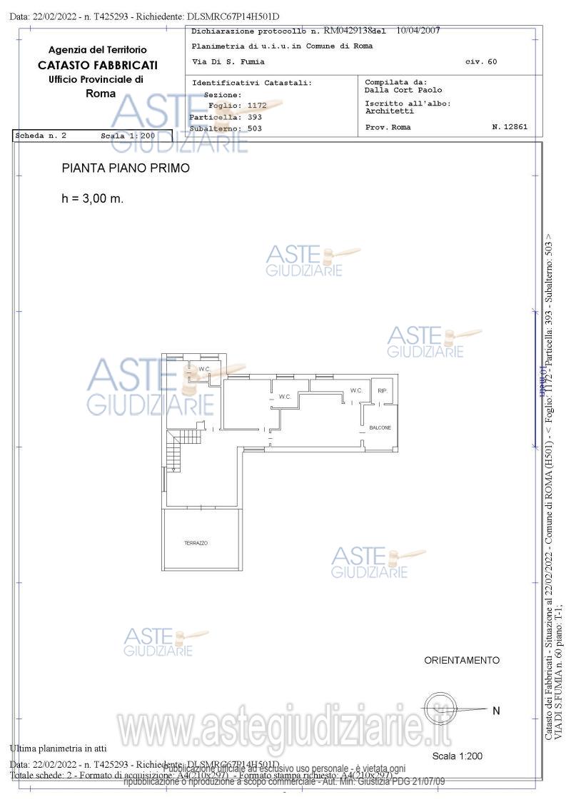 Planimetria del bene