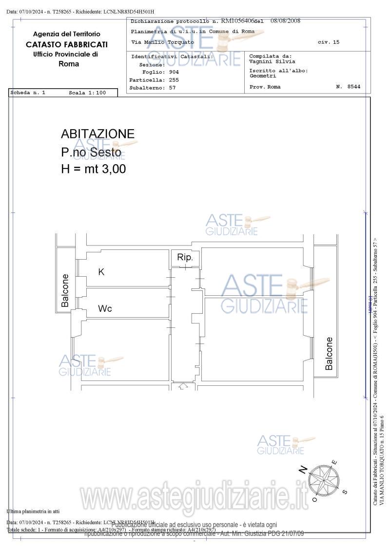 Planimetria del bene