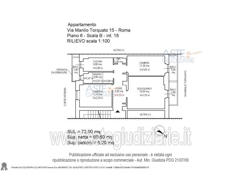 Planimetria del bene