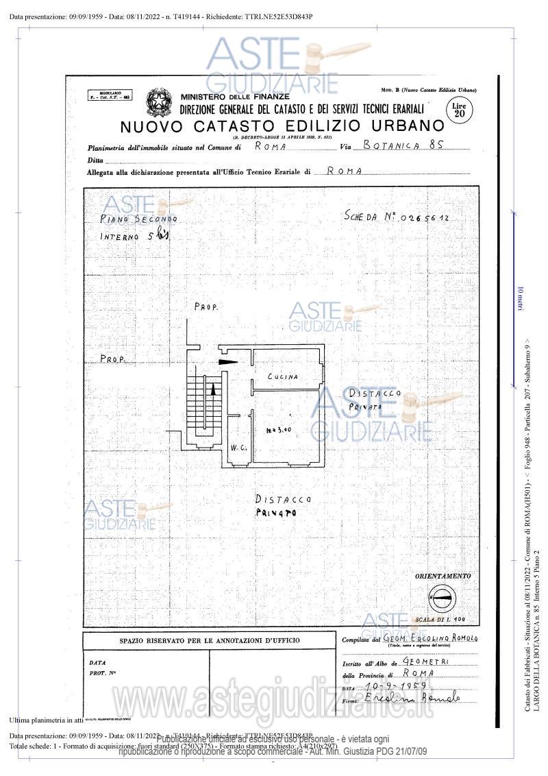 Planimetria del bene
