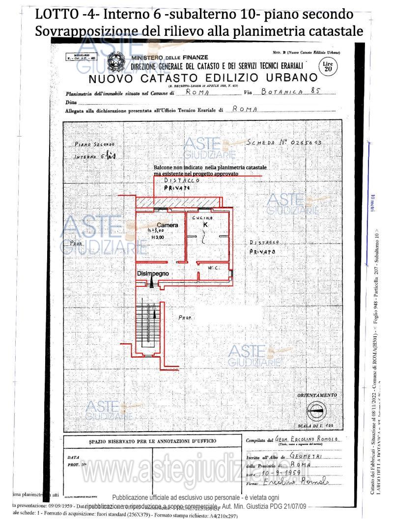 Planimetria del bene