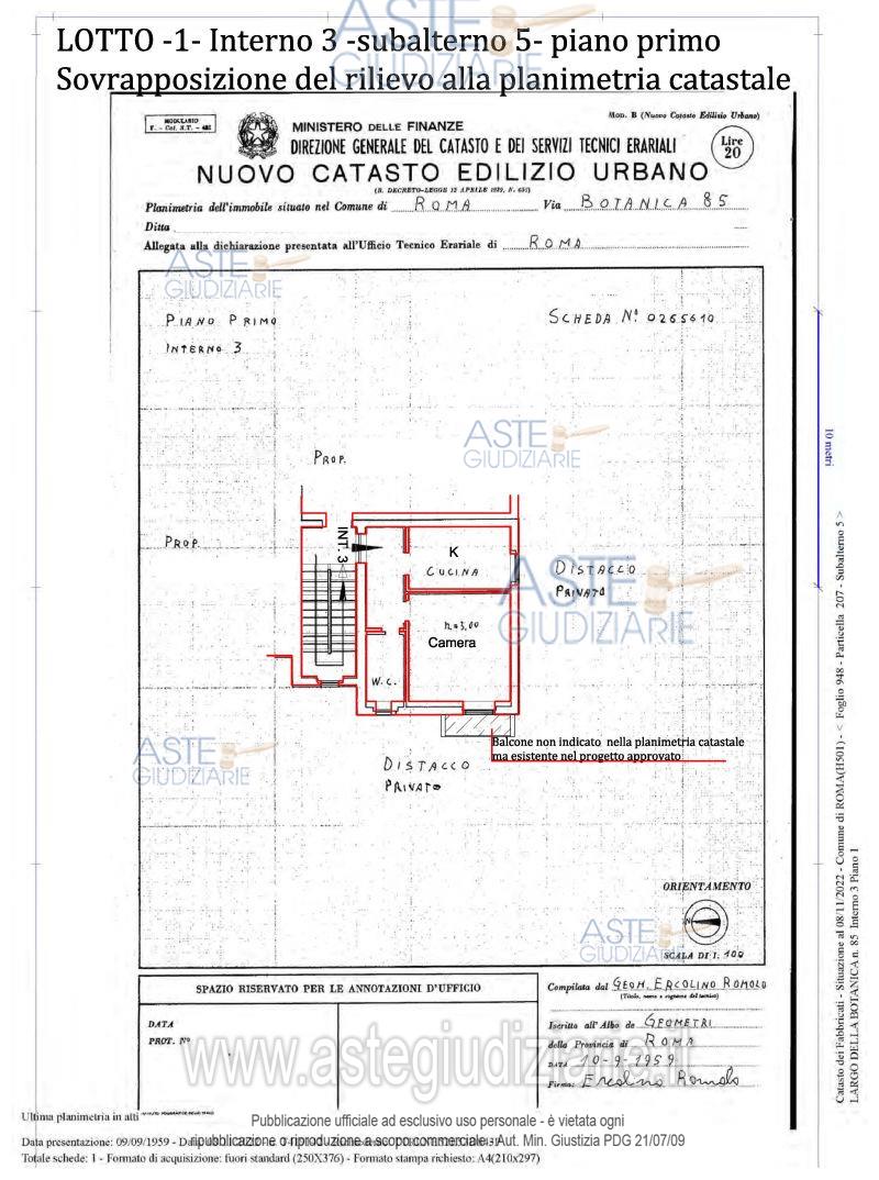 Planimetria del bene