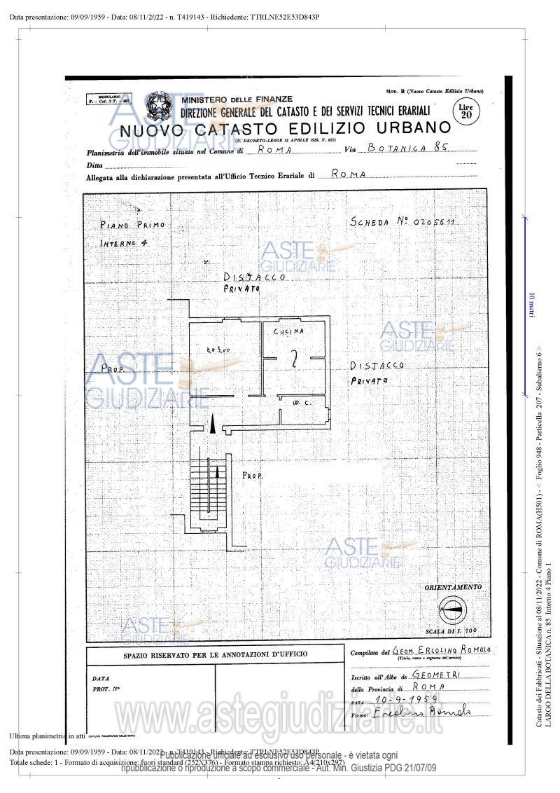 Planimetria del bene