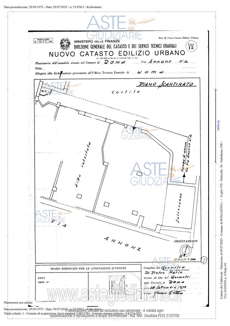Planimetria del bene