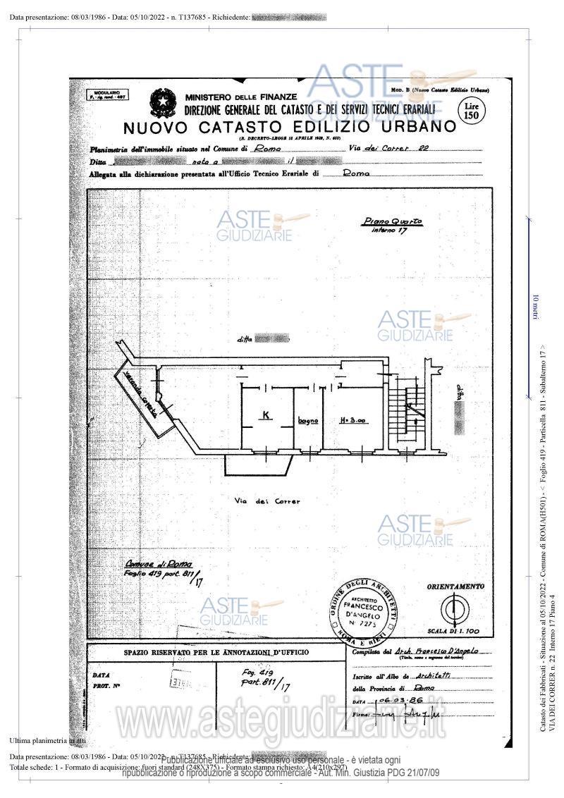 Planimetria del bene