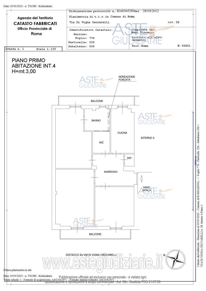 Planimetria del bene