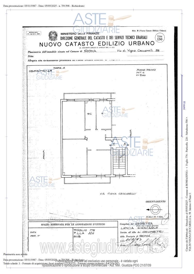 Planimetria del bene