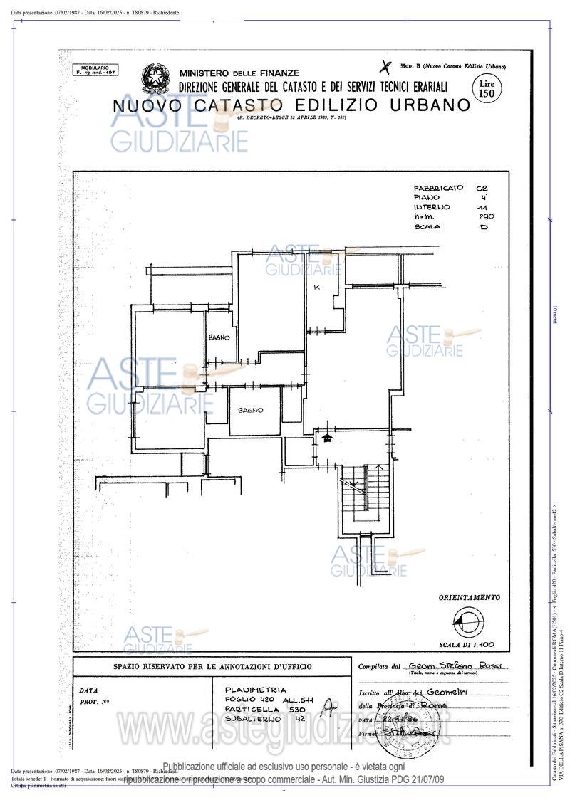 Planimetria del bene