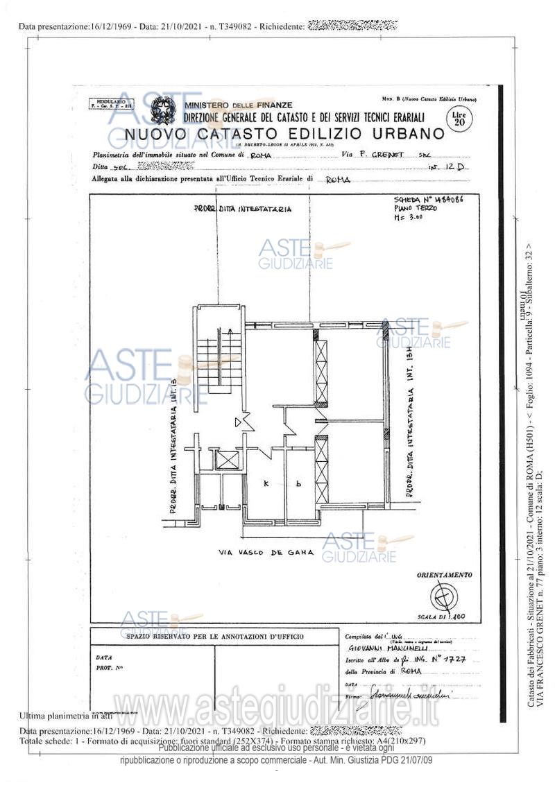 Planimetria del bene