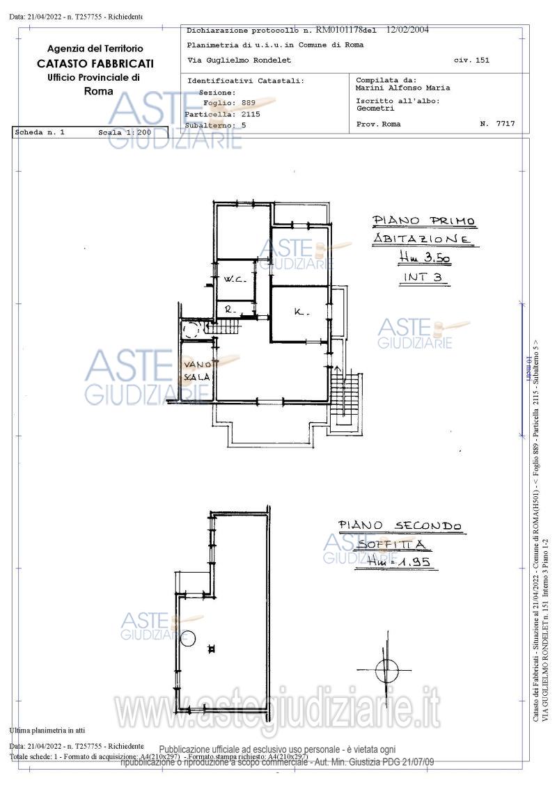 Planimetria del bene