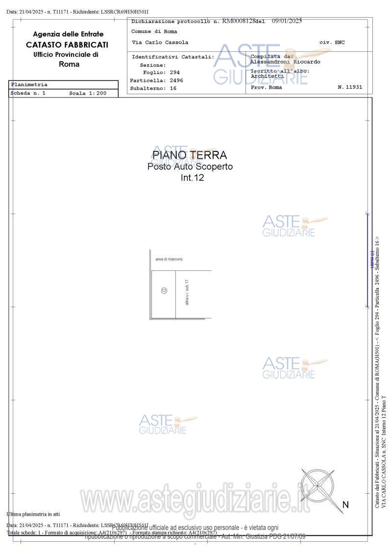 Planimetria del bene